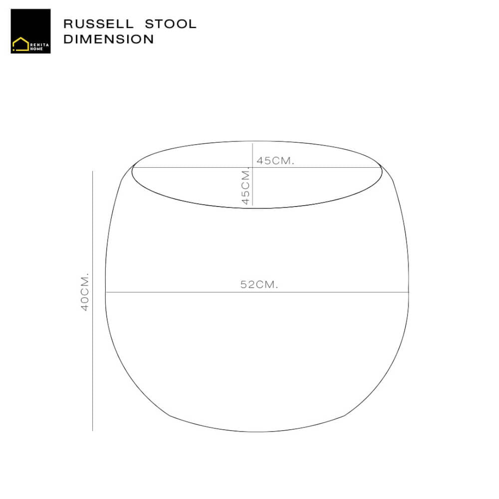 สตูลขนแกะเทียมทรงกลม RENITA HOME รุ่น RUSSELL STOOL สีขาว 52x40ซม._5